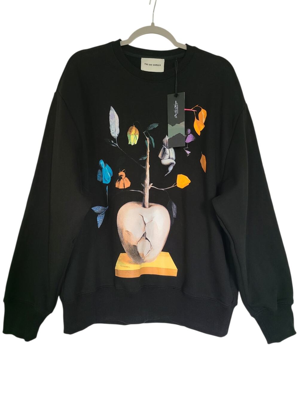 PAS UNE MARQUE Afterlife Threads of Dissonance Sweatshirt Black Size S NWT